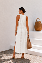 Marina | Conjunto mujer top y falda tejido crochet blanco