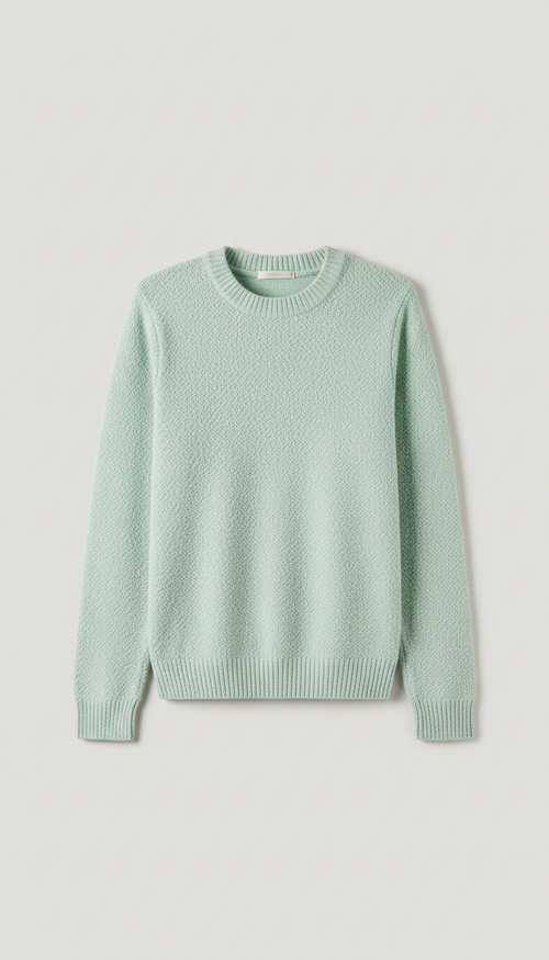 Jersey cuello redondo menta pálida