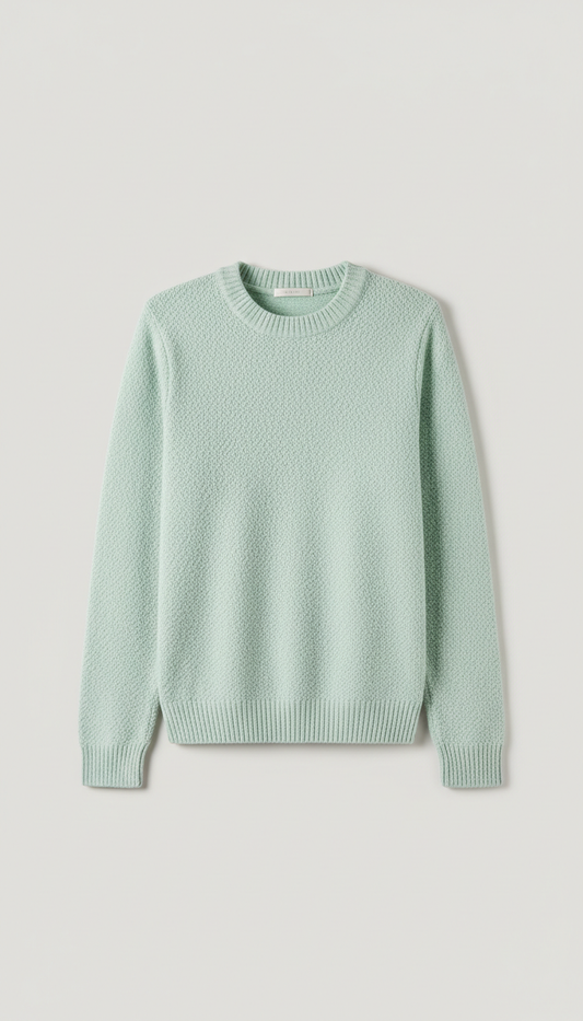 Jersey cuello redondo menta pálida