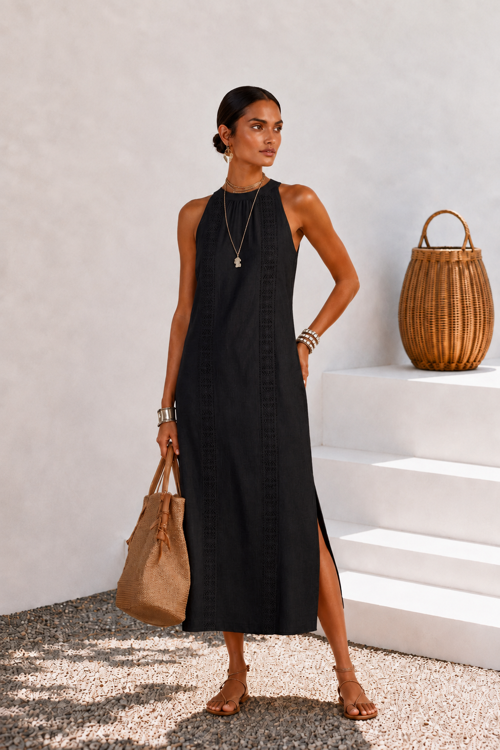 Marina | Conjunto mujer top y falda tejido crochet blanco