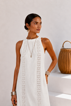 Marina | Conjunto mujer top y falda tejido crochet blanco