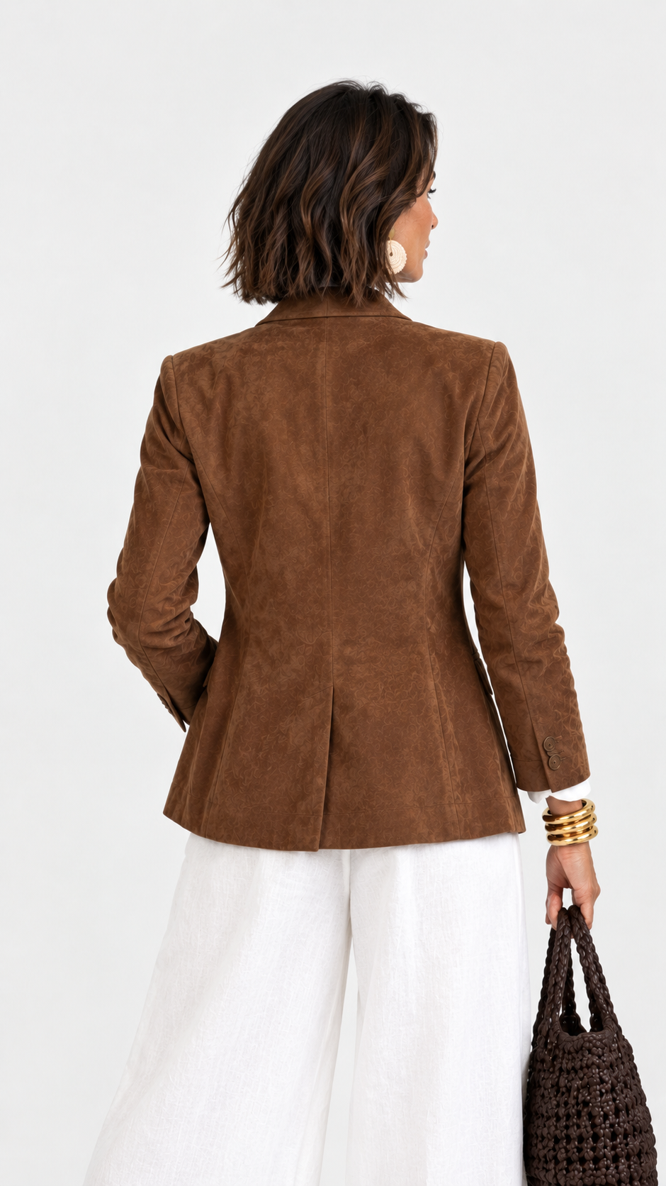 Inés | Blazer effetto scamosciato testurizzato con revers classici