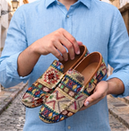 Diego | Mocasin hombre tejido étnico multicolor
