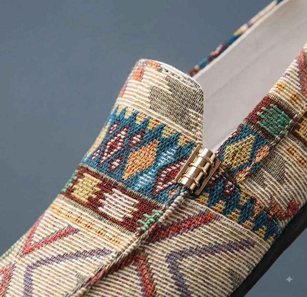 Diego | Mocasin hombre tejido étnico multicolor