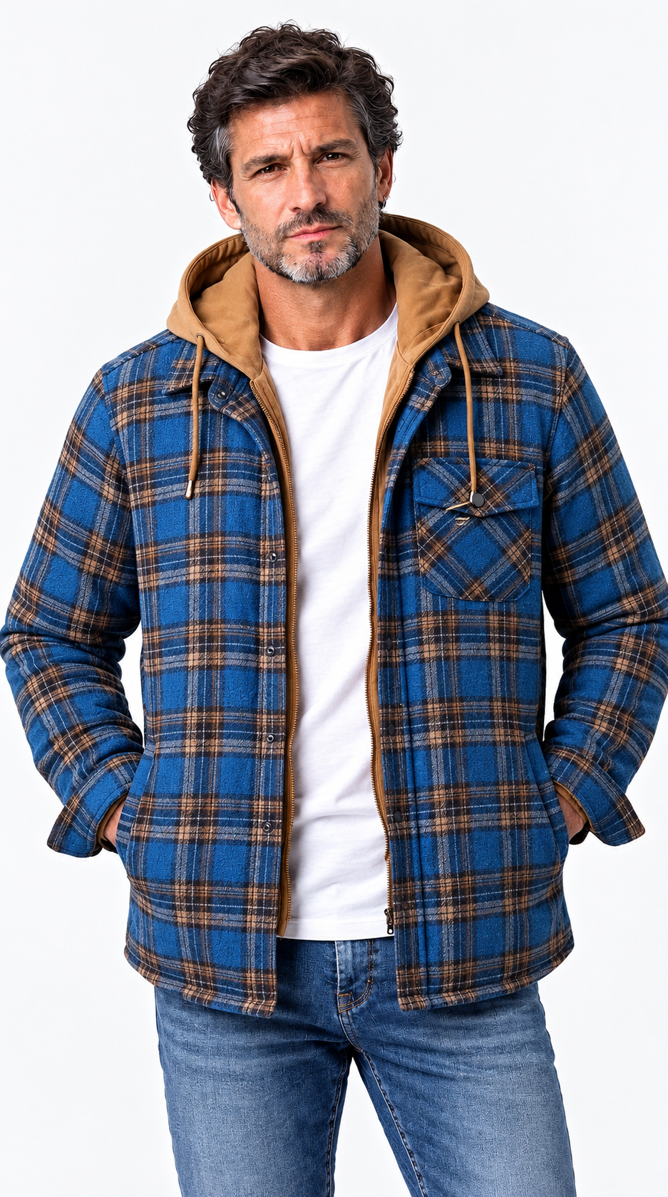 Tomás | Chaqueta patchwork de cuadros con capucha y forro acolchado